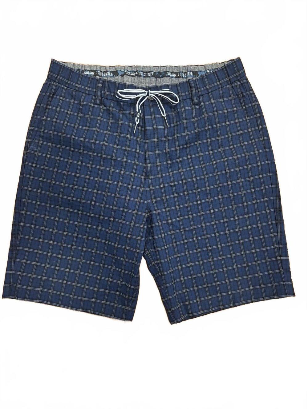 FootJoy x Todd Snyder Men's Blue Plaid Cotton Blend Golf Shorts Size Large 9”